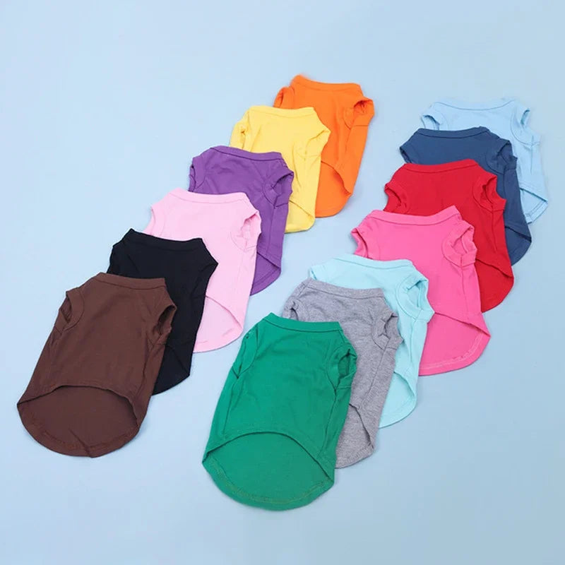 Pure Cotton Dog Shirts Puppy Blank Clothes for Small Medium and Large Dogs Soft Thin T-Shirt  Doggy Vest Cat Bottoming T Shirts