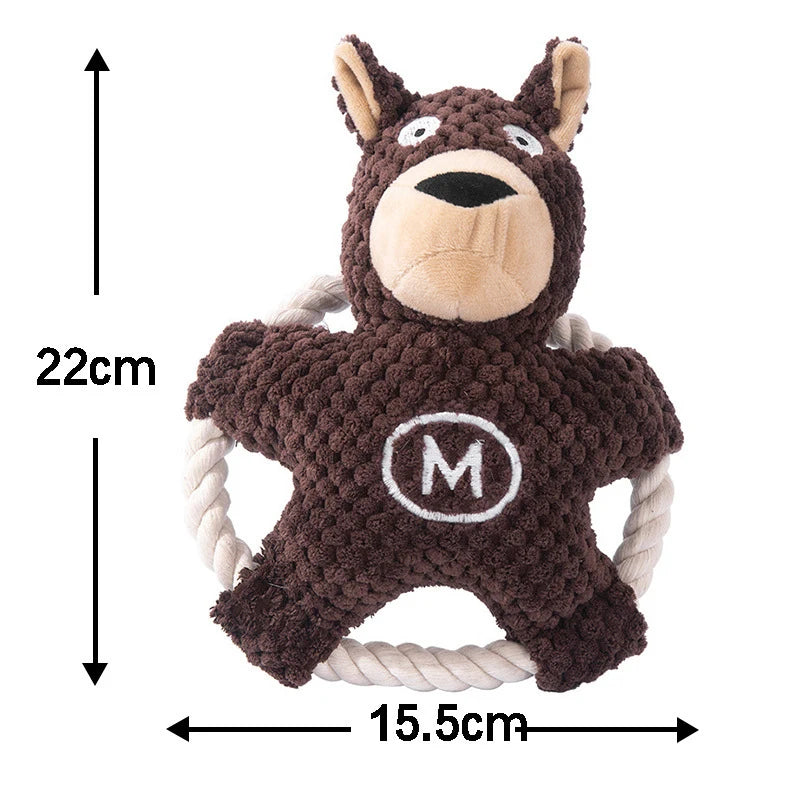 the TEETHETREASURE PLUSH - Pet Plush Toy, Cat/Dog Interactive Teething Toy, Animals Bite Resistant, Interactive Squeaky, Pet Dog Teeth Cleaning Chew Toy