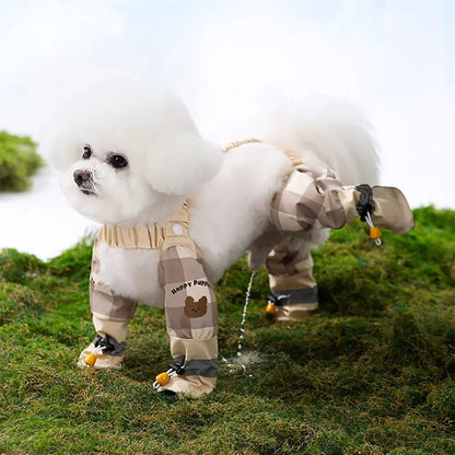 Reflective Stripe Pet Strolling Going Out Pants Adjustable Full Leg Protection Dog Boot Leggings Waterproof Dust-proof