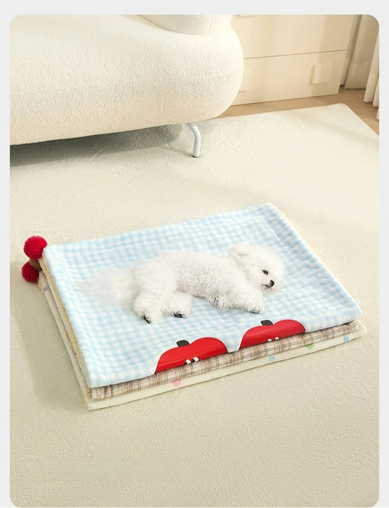2pcs/set New Style Pet Sleeping Pad Winter Dog Blanket Cat Cushion Universal Comfortable Dog Quilt with Pillow Pet Supplies
