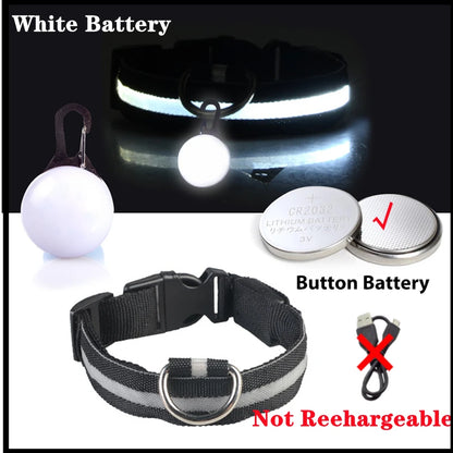 the LUXEGLOW LED SAFTERY COLLAR - USB Charging Glowing Dog Collar with Pendant, Detachable Luxury LED Light, Bright for Small Dogs/Cats, Night Safety Collar