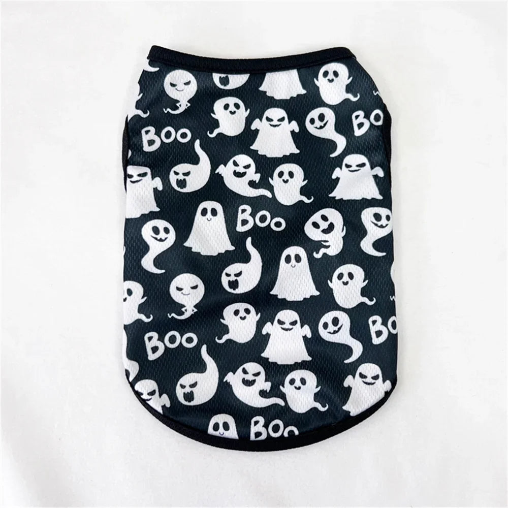 the CREEPYCUTE MESH COSTUME TEE - Summer Cat/Dog Vest, Mesh Breathable Pet Clothes for Small Dogs, Chihuahua, Yorkshire, Puppy/Kitten Halloween Cosplay Costume