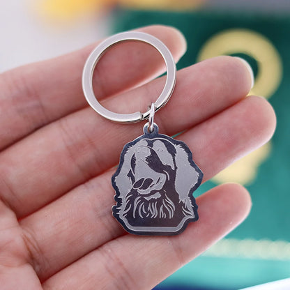 Stainless Steel Charms French Bulldog Dog Men's Trendy Punk Keychain for Women Men Jewelry Kids Gifts Key Bag Deco Accessories