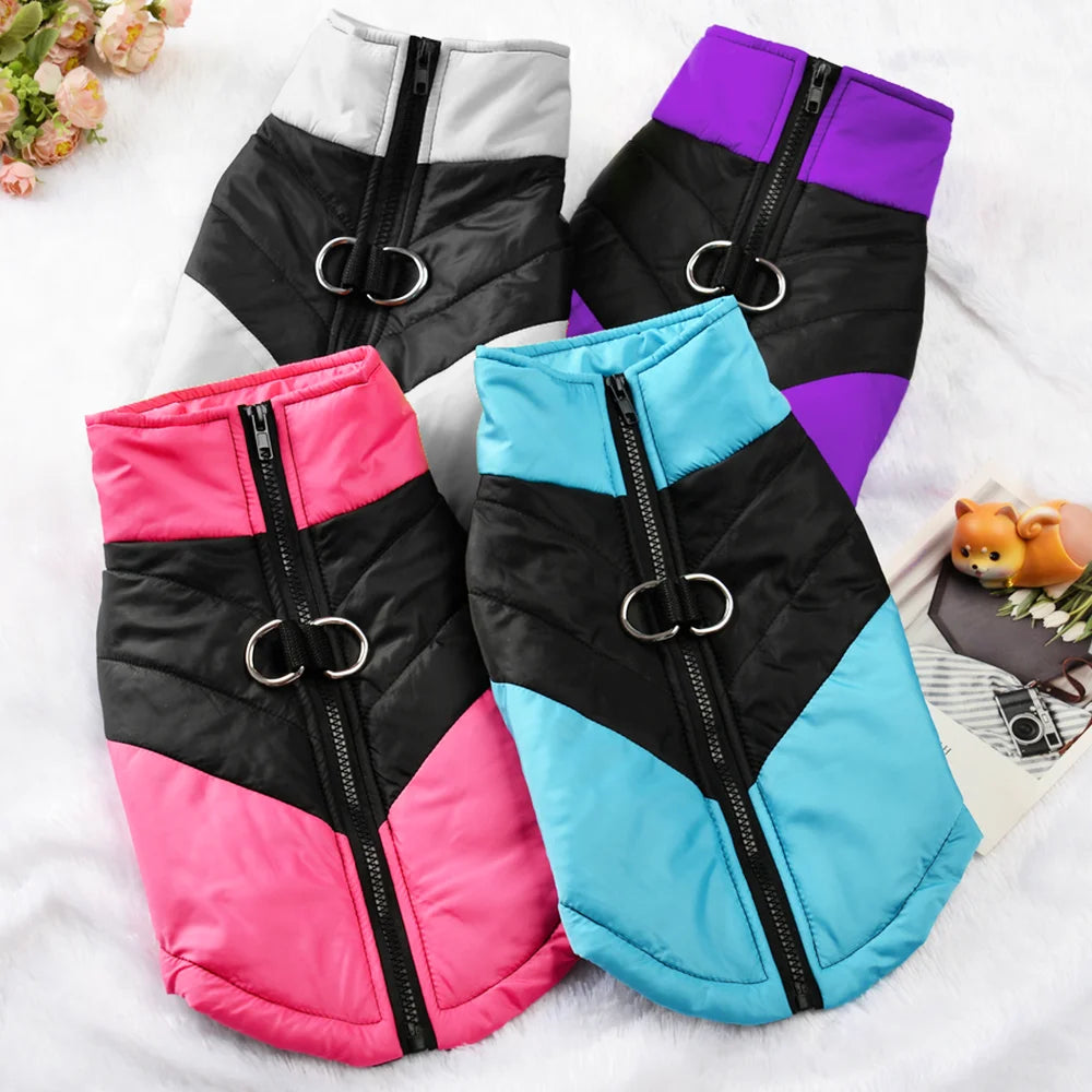 Waterproof Pet Clothes With D-ring Warm Dog Vest For Winter Outdoor Windproof Puppy Coat For Small Medium Dogs Bulldog