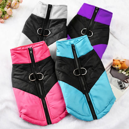 Waterproof Pet Clothes With D-ring Warm Dog Vest For Winter Outdoor Windproof Puppy Coat For Small Medium Dogs Bulldog