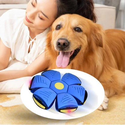 the UFO SAUCER FLYING DOY TOY - 2024 New Durable Soft Rubber Interactive Throwing Ball for Small Medium Large Dogs Pet Dog Toy Magic Flying Saucer Ball