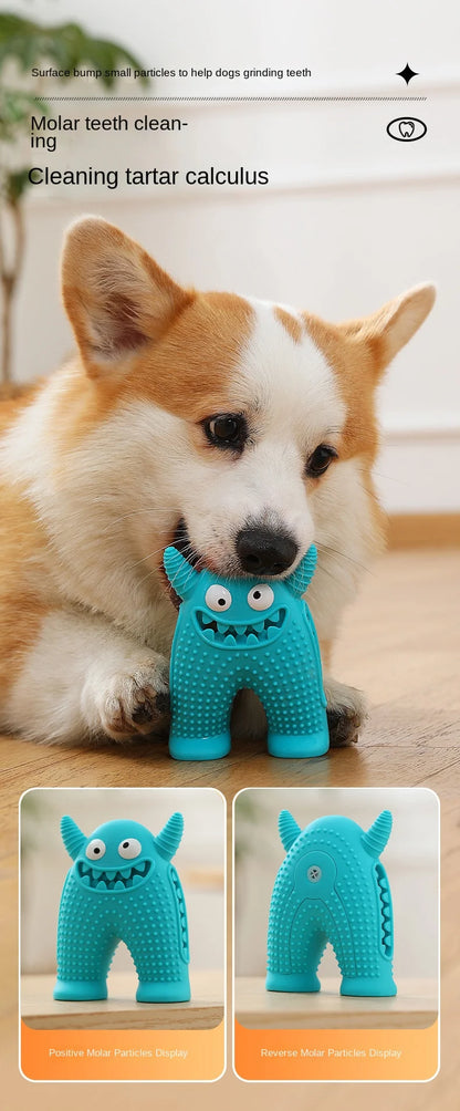 Dog Molar Toy Food Grade Silicone BPA Cute Little Monster Dog Tooth Cleaning Interactive Bite Resistant Sound Toy Pet Supplies