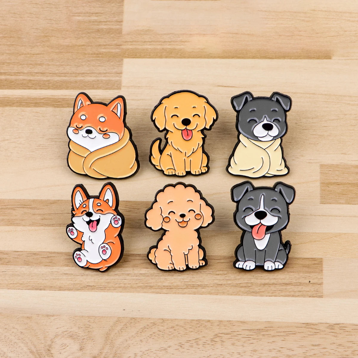 Cute Animals Dogs Cats Enamel Pins Cartoon Frogs Brooch Lapel Pin Badge on Backpack Clothing Accessories Fashion Jewelry Gifts