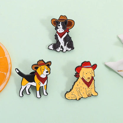 Cute Golden Retriever Border Collie Beagle Collie Enamel Pin Cartoon Pet Dog Animal Brooch Lapel Badge Jewelry Gifts For Friends