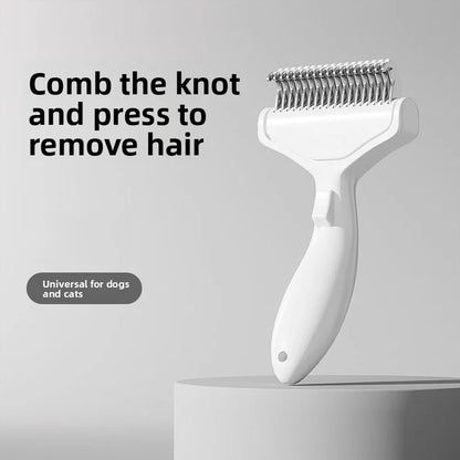 1PC Floating Stainless Steel Dog Hair Removal Brush for Long Hair Breeds Puppy Cat Comb Pet Grooming Products Curved Design