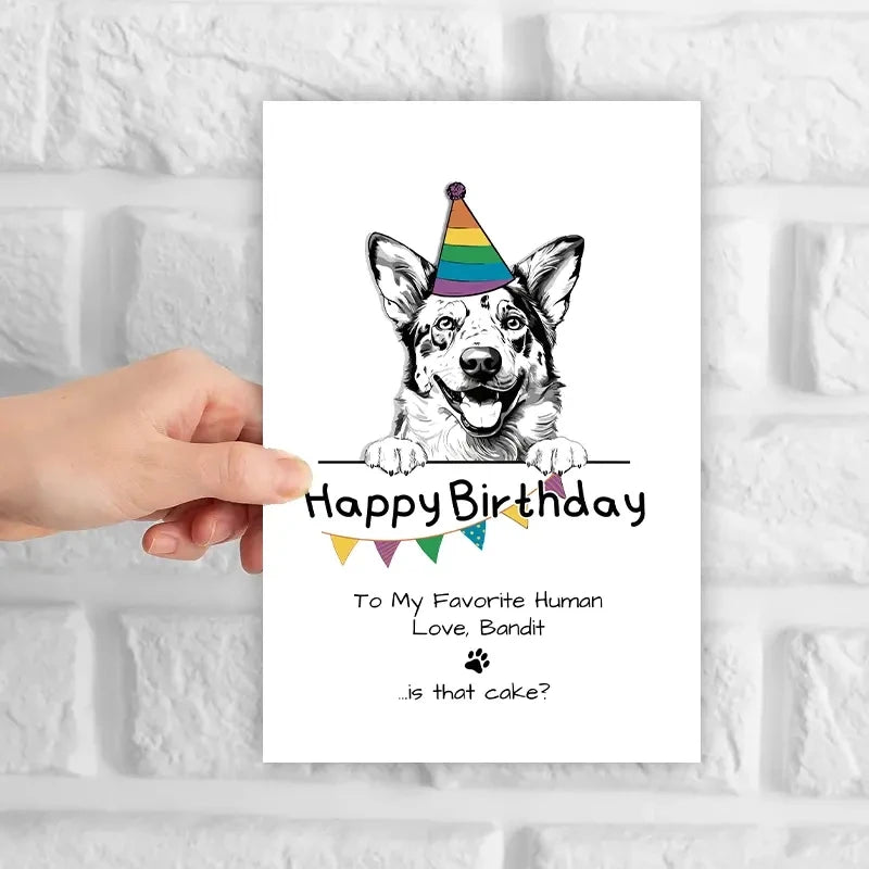 1pc, Birthday Cards, Australian Bulldog Birthday Cards, personalized cards, dog lovers, to the husband, to the wife, flags.