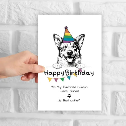 1pc, Birthday Cards, Australian Bulldog Birthday Cards, personalized cards, dog lovers, to the husband, to the wife, flags.