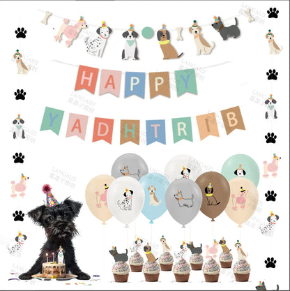 Pet Dog Cupcake Toppers Pet Dog Themed Birthday Party Supplies Dog Face Cake Toppers Puppy Theme Birthday Party Decoration