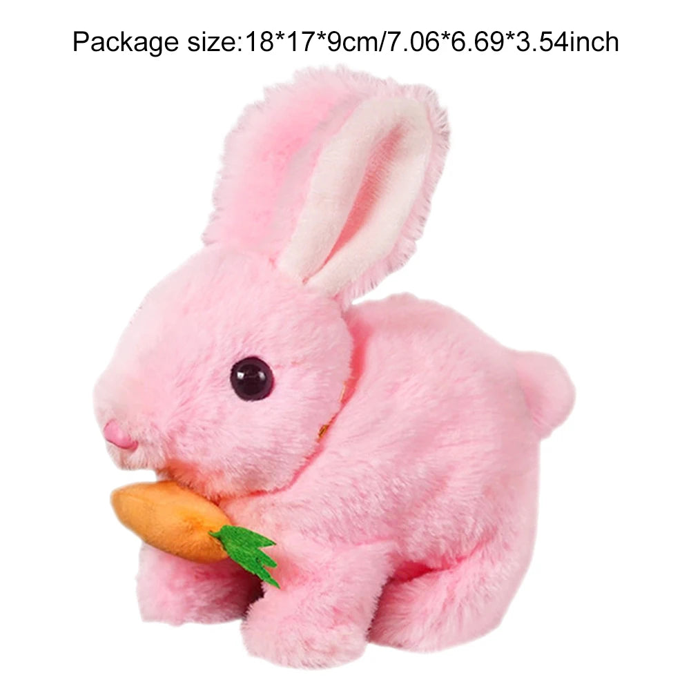 New Simulation Electric Rabbit Pet Toys Cute Electric Rabbit Interactive Toys Gift for Toddlers Birthday Plush Carrot Bunny Toys