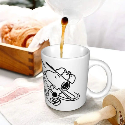 Manga Snoopy Woodstock Cartoon Dog Coffee Mug DIY Customized Ceramic Tea Milk Mug