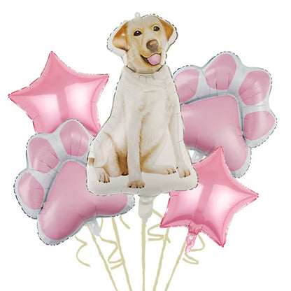 Large Dog Party Balloons Decorations Banner Pet Festivals Party Supplies Paw Bone Foil Balloons Pets Birthday Decorations