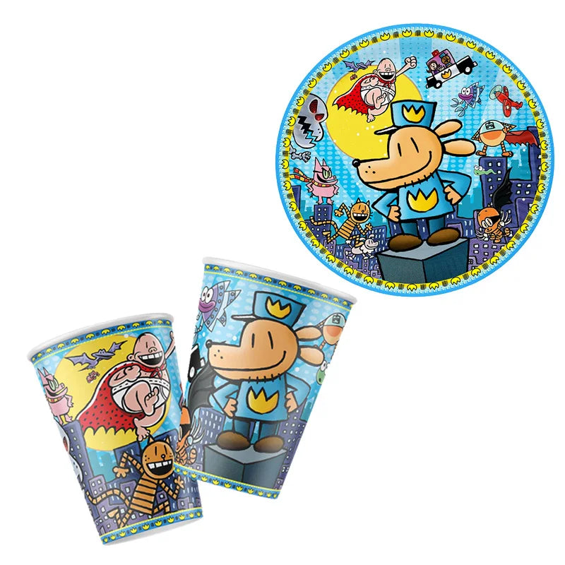 Dog Man Plate Napkin Cups Dog Man Party Supplies Balloons Kids Birthday Party Decoration Baby Shower Girl Kid Birthday Supplies