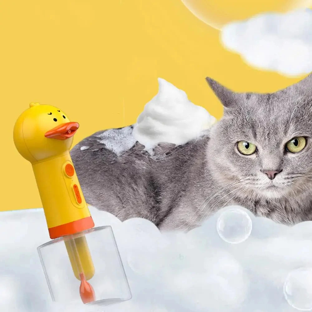 Yellow Duck Electric Foam Machine ,Handhold Automatic Soap Dispenser Foam Machine Launcher For Cat & Dog Bathing Pet Accessories