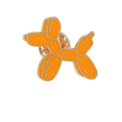 Creative Balloon Dog Brooches Cute Yellow Colors Enamel Pet Collar Pins With Free Shipping