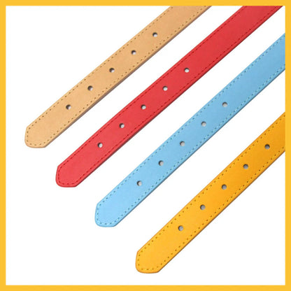 the SIMPY PAWS ADJUSTABLE LEATHER COLLAR - Solid Color Leather Dog Collar, Adjustable Cat Necklace, Puppy Neck Strap Suitable for Medium and Small Dogs, Pet Supplies XS-XL
