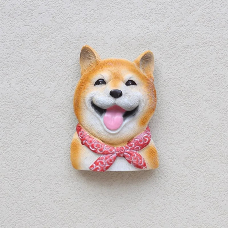 3D pet dog resin magnetic refrigerator sticker simulation corgi,Yorkshire,Golden Retriever,Magnetic sticker home decoration