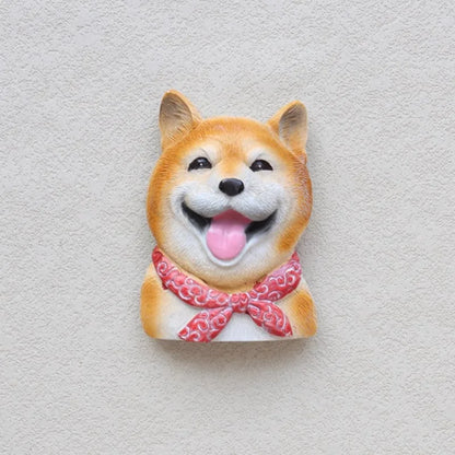 3D pet dog resin magnetic refrigerator sticker simulation corgi,Yorkshire,Golden Retriever,Magnetic sticker home decoration