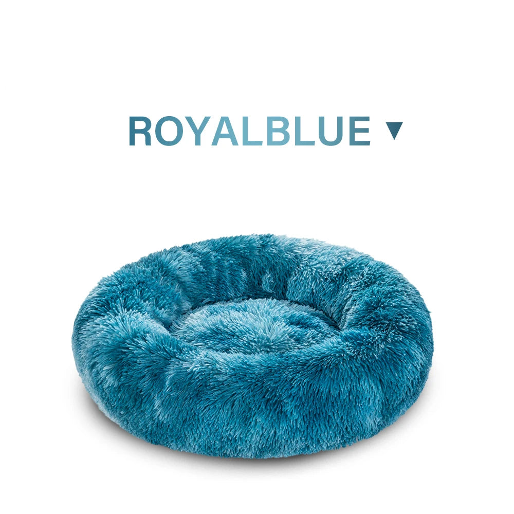 Calming Dog Bed for Small Dogs - Donut Washable Small Pet Bed, Anti-Slip Round Fluffy Plush Faux Fur Large Cat Bed