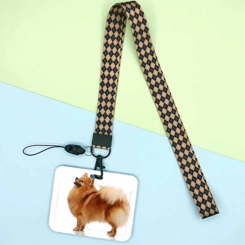 Cat and dog pattern Bank Credit ID Card Student Bus Card Holders Storage Protective Shell Pendant