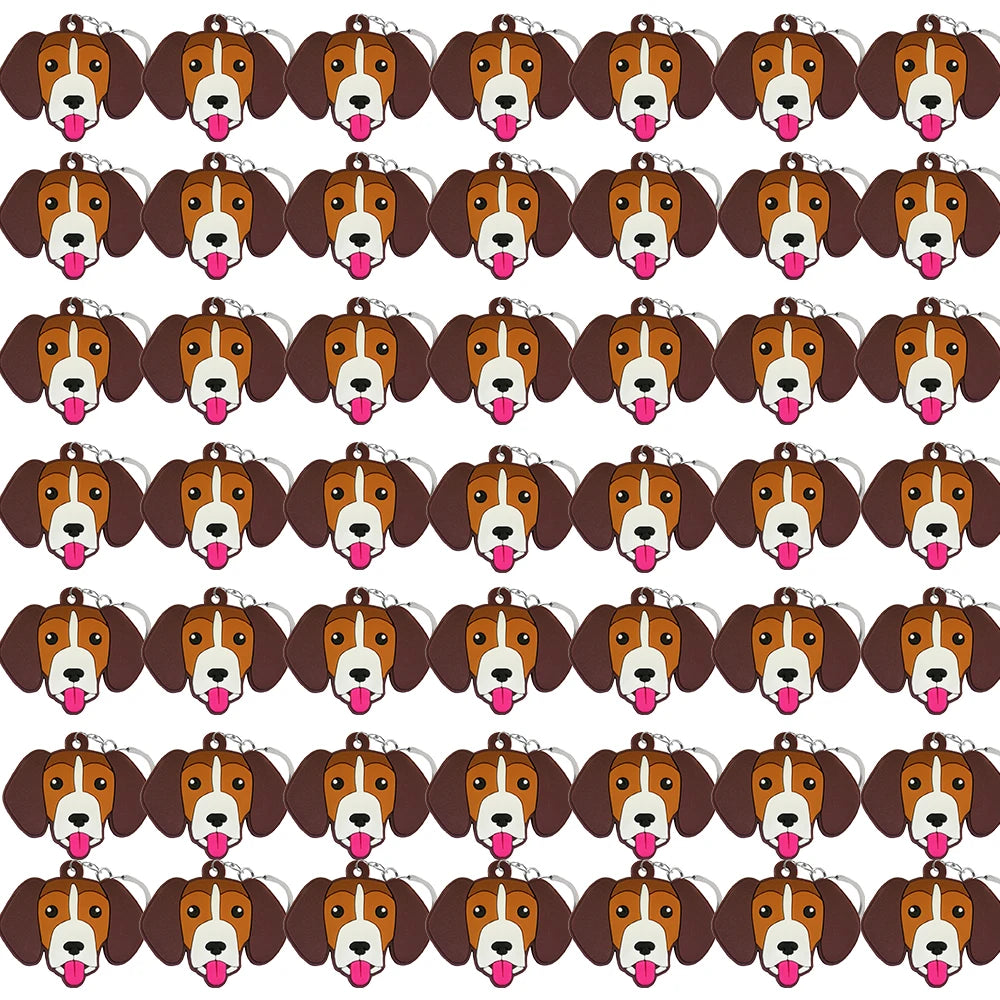 50PCS Cute Animal Keychain knife Ducks Dogs Cats Keyring for Women Men Kids Handbag Cool Car Key Accessories Friends Key Gifts