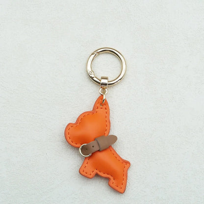 Kawaii Cute Chubby Leather Keychain French Bulldog Charm Dog Dolls Bag Hanging Exquisite Dog Pendant Friend