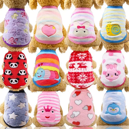 Cute Dog Clothes Winter Vest for Small Dogs Cats Warm Pets Sweater Soft Flannel Puppy Puffer Jacket Dog Accessories Supplies