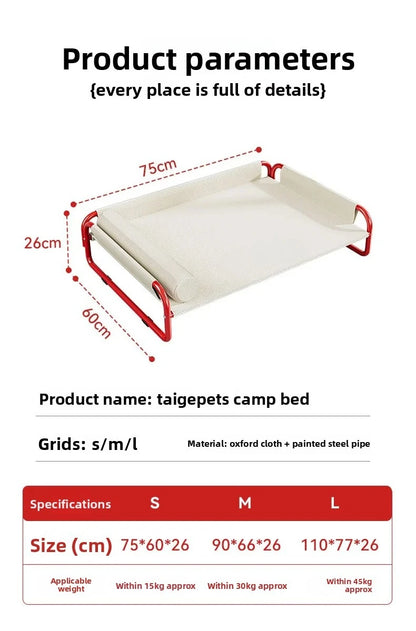 Dog camp bed summer kennel four seasons pet sofa off the ground moisture-proof medium and large removable dog bed