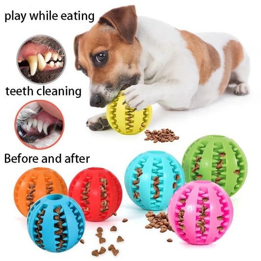 FlexiTreat Chew Ball™ | Natural Rubber Interactive Dog Toy – Dog Paw Clothing