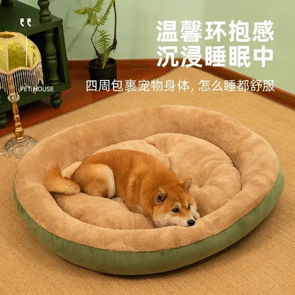 2023 Warm Soft Plush Pet Bed for Small Medium Large Dogs Round Cat Bed House Dogs Mat Dog Sleep Kennel Mat Cama Perro