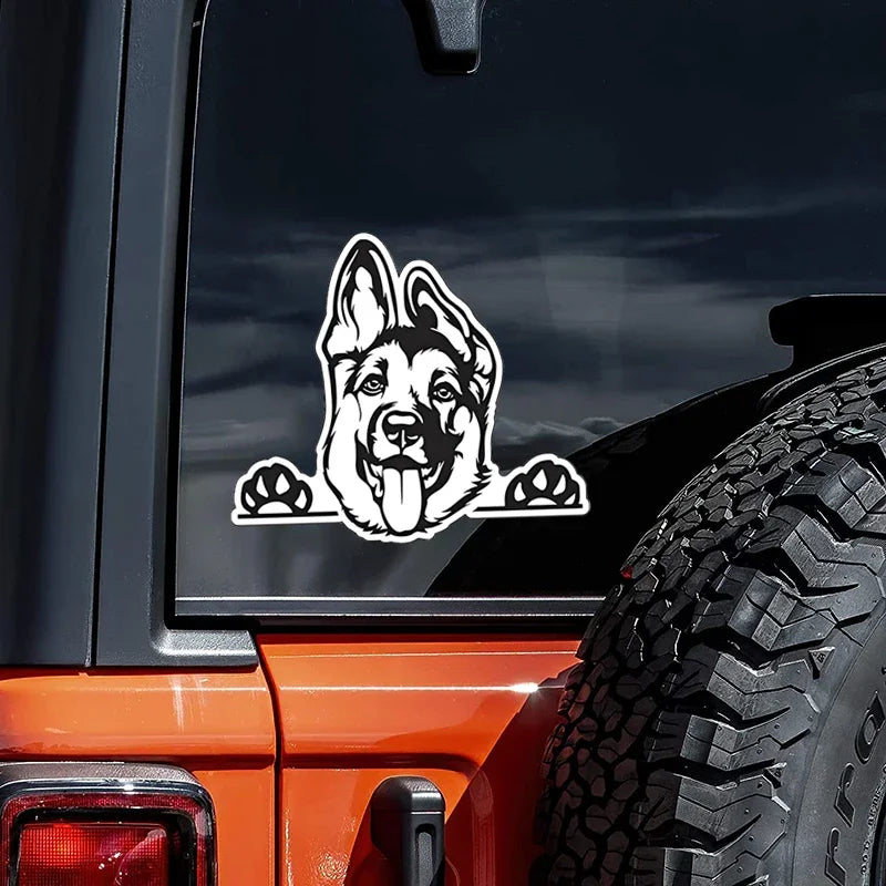 1pc German Shepherd Tongue Out Dog Breed Car Stickers For Laptop Water Bottle Phone Car Motorcycle Vehicle Bumpers Crafts Decals