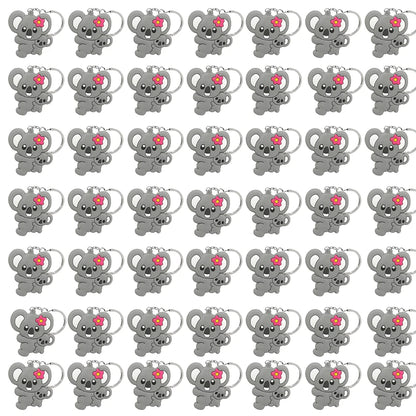 50PCS Cute Animal Keychain knife Ducks Dogs Cats Keyring for Women Men Kids Handbag Cool Car Key Accessories Friends Key Gifts