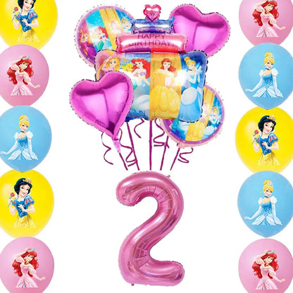 Disney Princess Birthday Decoration Tableware Paper Cups Plates Balloons Tablecloth Backdrop Banner Party Supplies For Baby Kids