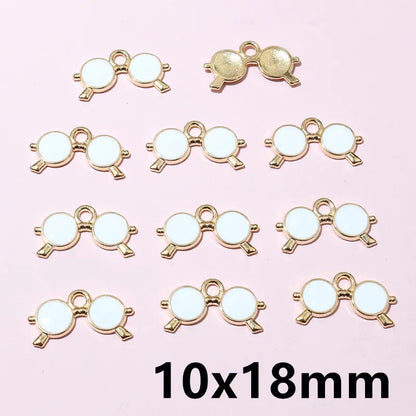 20pcs 12x13mm Enamel Bone Charms Pendant Small Cute DIY Jewelry Making Accessories for Bracelet Earrings Keychains