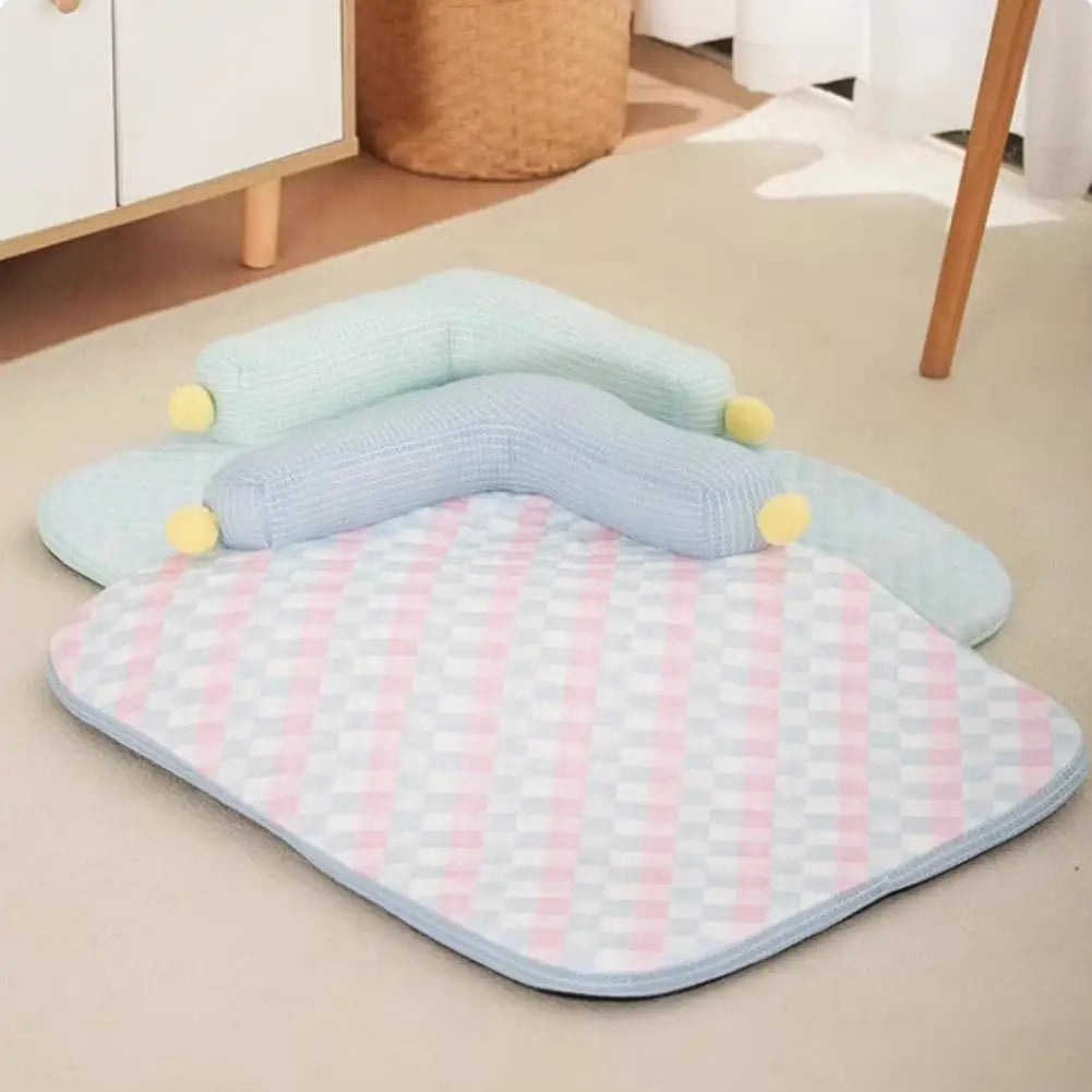 Spring and Summer Upgraded Pillow Sofa Pet Nest, Ice Silk Cat and Dog Cooling Pad, Washable Bottom Waterproof and Anti slip