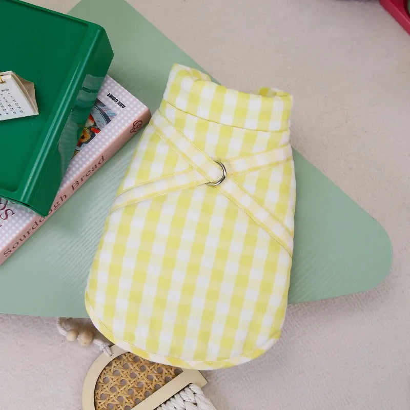 Warm Winter Pet Dog Clothes Plaid Parkas Dog Outdoor Coat Traction Pet Coat Vest Teddy Bear Small Dog Jackets Puppy Clothing