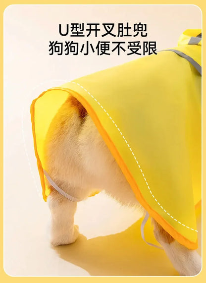 the DUCK'N'DRY RAIN PONCHO - Pet Dog Duck Shape Rainwear/Raincoat, Puppy/Pet Hooded Waterproof Jacket Clothes, Soft PVC Small Dogs Raincoat, Puppy Rain Poncho