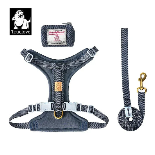 the TWEEDTREK HARNESS SET - Truelove Pet Harness Leash Set, Harris Tweed Fabric, No Pull Dog Vest Harness for Walking/Training, Adjustable, Easy Control