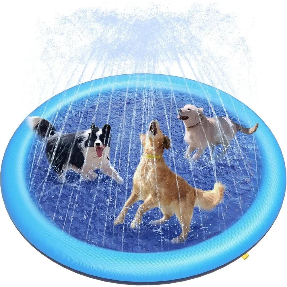 Dog Cool Toys Splash Pad for Dogs Anti-Slip Pool for Large Dogs Thickened Durable Outdoor Water Play Mat Summer Sprinkler Toy