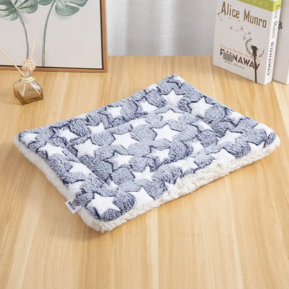 the PAW-NEST DOUBLE-SIDED MAT - Flannel Double-Sided Pet Mats, Short Plush Pet Sleeping Bed for Cats and Small Dogs, Cute Pet Pad Blanket, Warm Kitten Cushion