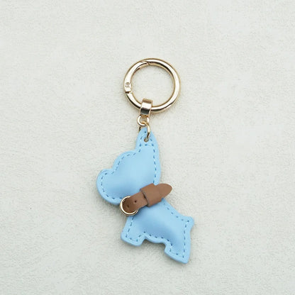 Kawaii Cute Chubby Leather Keychain French Bulldog Charm Dog Dolls Bag Hanging Exquisite Dog Pendant Friend