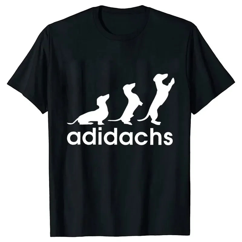 the ADIDACHS - New Men's T-Shirt, Dachshund Dog Lover T-Shirt, Graphic Tee Shirts, Oversized Men/Women T-Shirt, Harajuku Fashion Men's Shirts