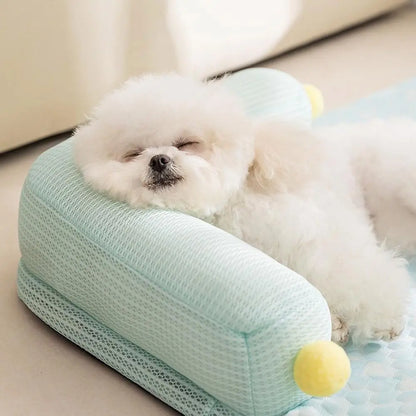 Spring and Summer Upgraded Pillow Sofa Pet Nest, Ice Silk Cat and Dog Cooling Pad, Washable Bottom Waterproof and Anti slip