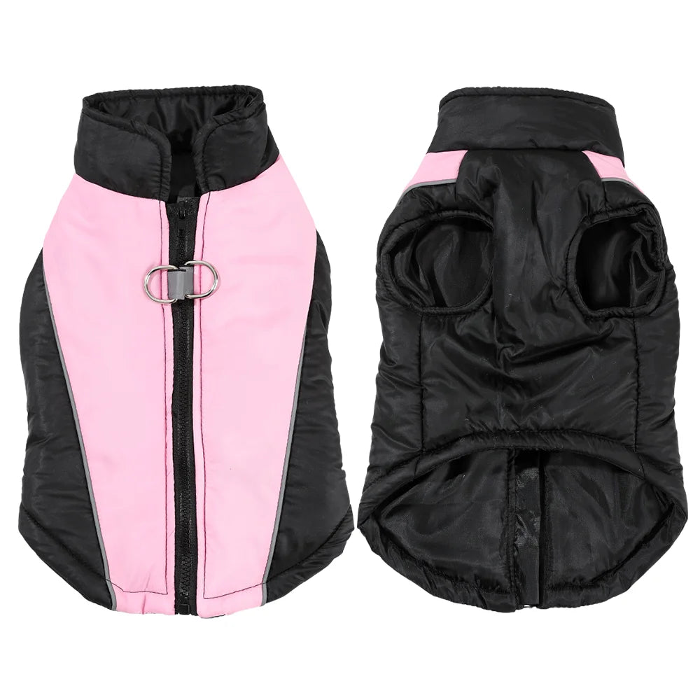 Reflective Dog Clothes For Winter Warm Puppy Vest Coat With D-ring Outdoor Waterproof Pet Jacket For Small Medium Dogs Yorkshire