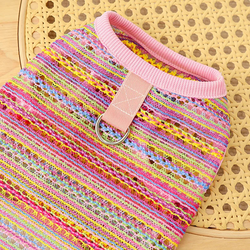 XS-5XL Dog Vest Stripped Breathable Pet Thin T-Shirt for Small Medium Big Dog Fashion Golden Retriver Vest Pet Clothes