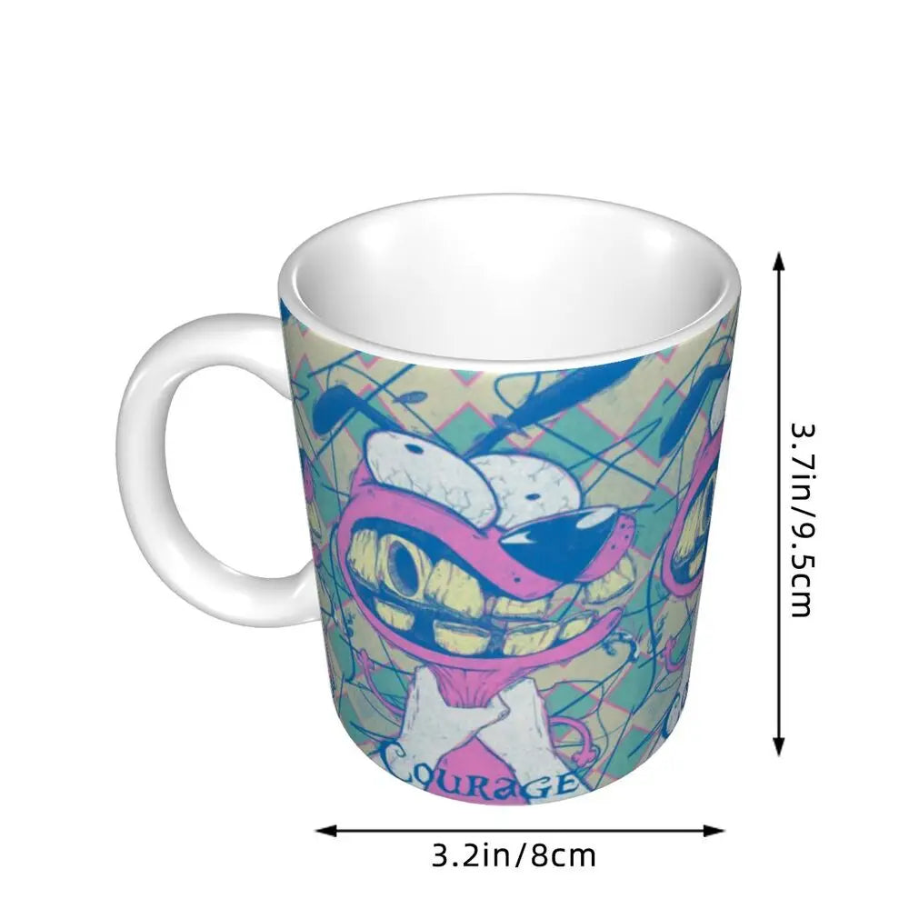 Personalized C-Courage The Cowardly Dog Coffee Mug DIY Ceramic Milk Tea Mug Cup